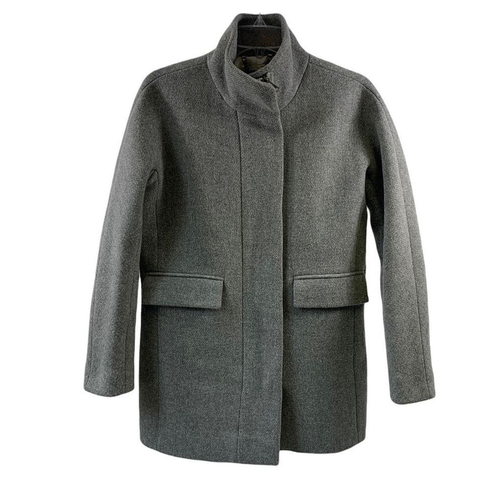 J Crew Gray Stadium Cloth by Nello Gori Wool Blend Coat Size 0